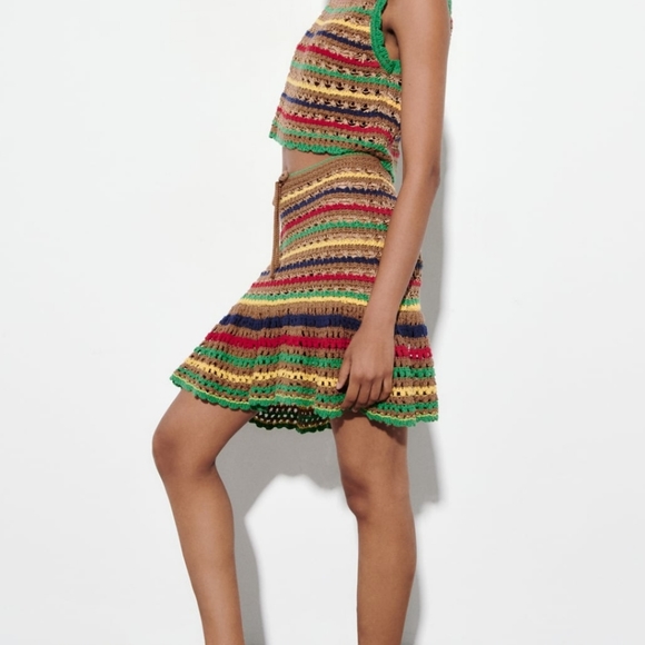 🆕️ Zara 2pc Striped Knit Skirt Set - Picture 3 of 4